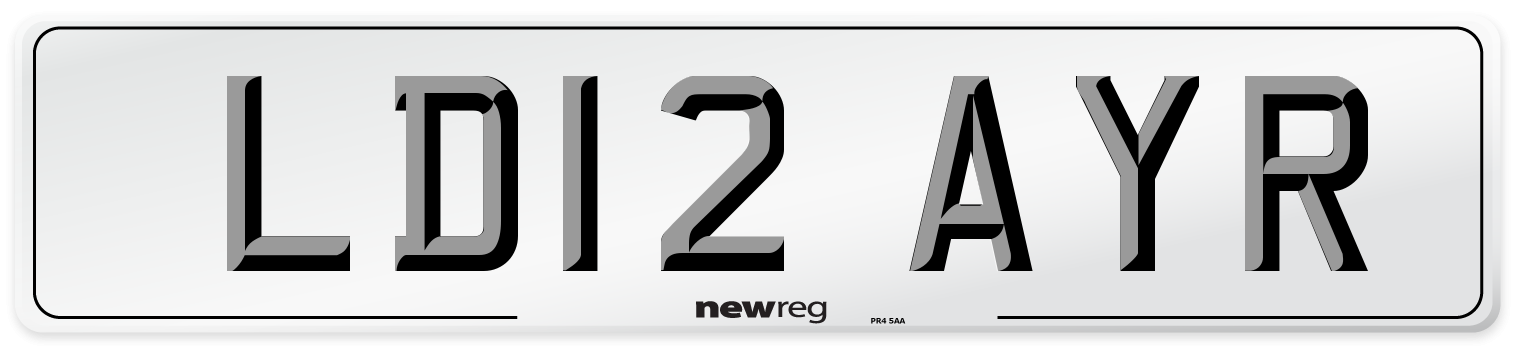 LD12 AYR Number Plate from New Reg